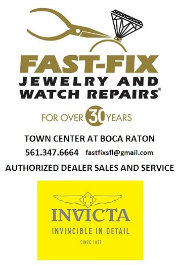 Fast-Fix Jewelry and Watch Repairs in the Town Center at Boca Raton is now an authorized dealer of Invicta Watch sales and service.
