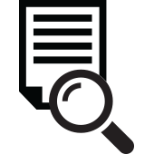 An icon of a document with a magnifying glass looking at it, indicating Fast-Fix is reviewing each candidate